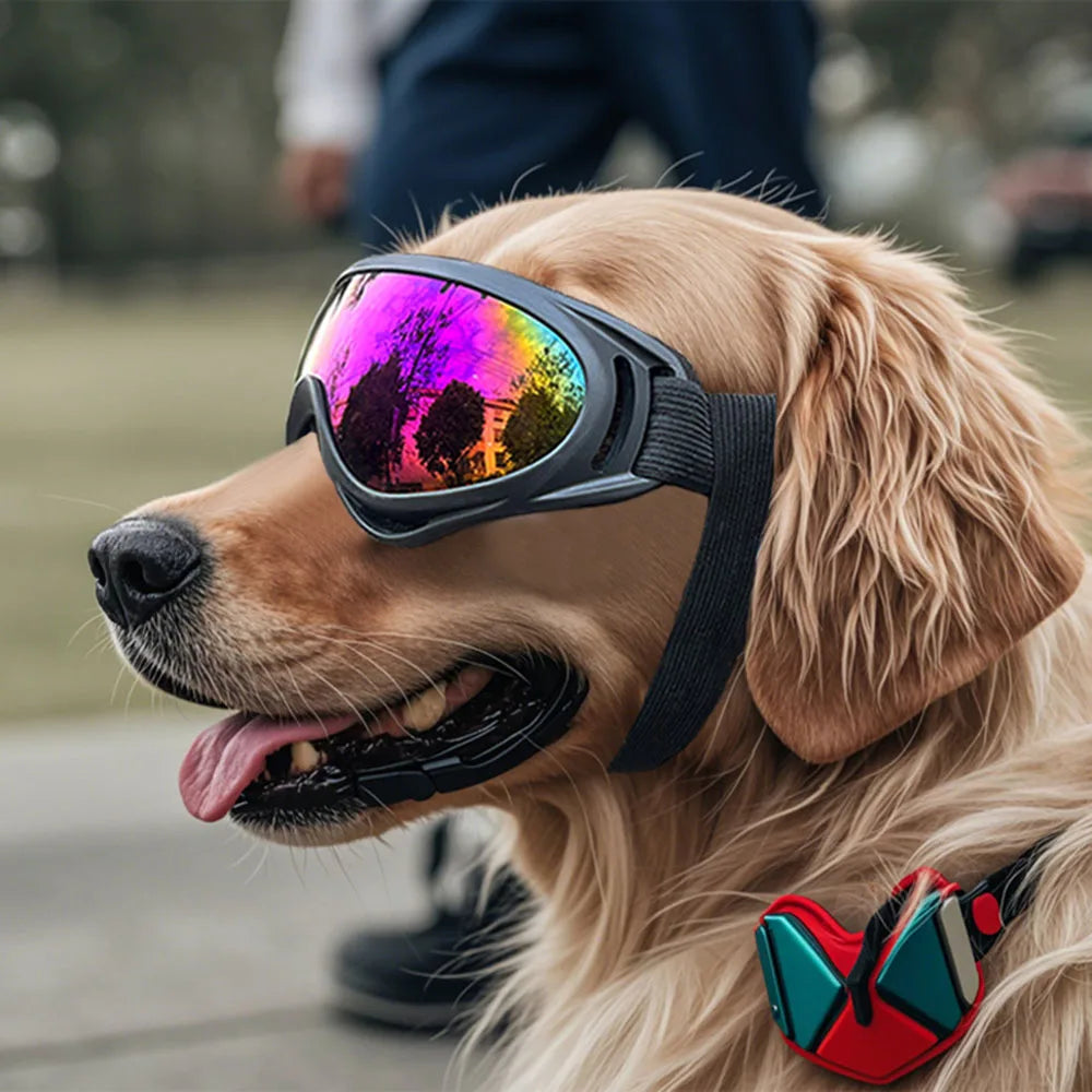 Dog Glasses Adjustable Outdoor Pet Goggles for Small Large Dogs Anti-UV Windproof Dog Sunglasses Pet Eyewear Eye Protection